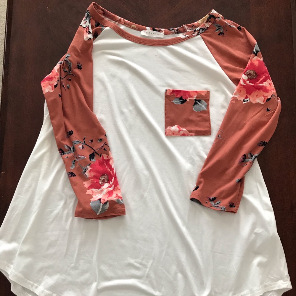 New floral baseball tee